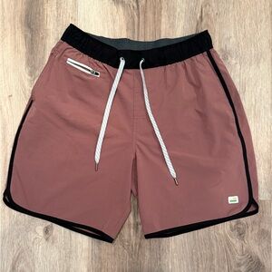 Vuori Dusty Rose Shorts with Black Accents